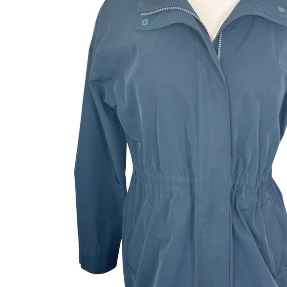 EILEEN FISHER Anorak Navy Blue Lightweight Wind Jacket Rain Coat Sz Petite S - Picture 4 of 16